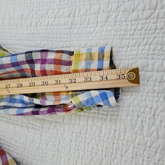 Orvis Signature Collection 100% Linen Shirt Men's XL Multicolor Plaid LS EUC - Picture 11 of 13